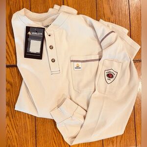 NWT VANLENS- FR CAT 2, long sleeve henley, cream color, size 2XL